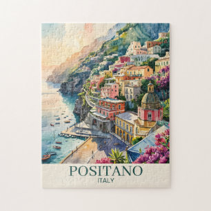 Positano Italië Amalfikust Aquarellandschap Legpuzzel