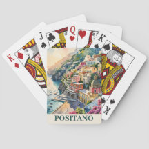 Positano Italië Amalfikust Aquarellandschap