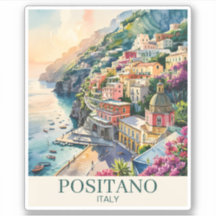 Positano Italië Amalfikust Aquarellandschap