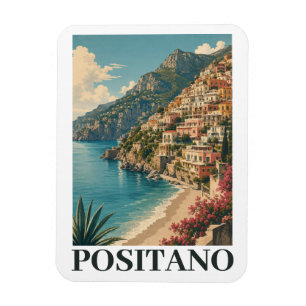 Positano Italië Amalfikust Retro Reizen Magneet