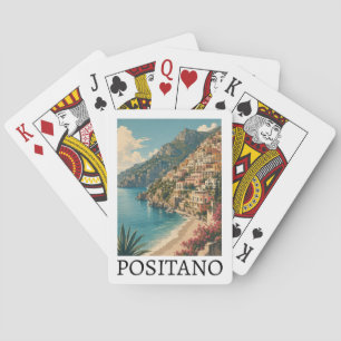 Positano Italië Amalfikust Retro Reizen Pokerkaarten