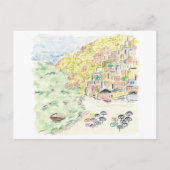 Positano Italië Aquarel Reisposter Uitnodiging Briefkaart (Voorkant)