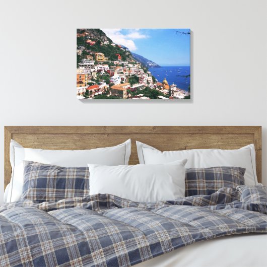 Positano, Italië Canvas Afdruk (Insitu (Slaapkamer))