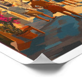 Positano Italië Kunst Vintage Reizen Illustratie Poster (Hoek)