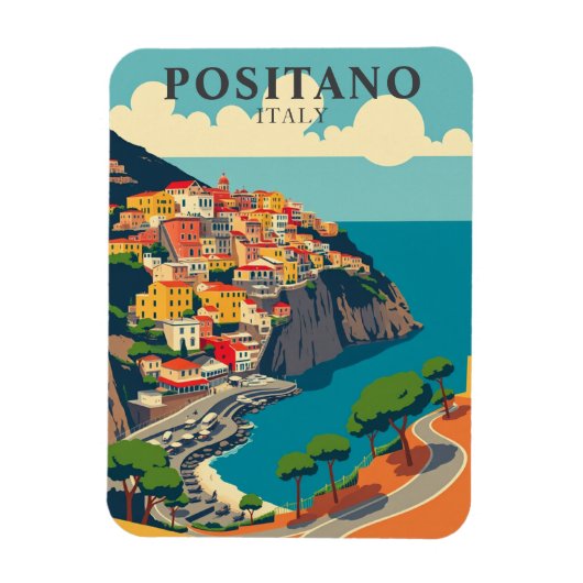  Positano Italië Kustreizen Magneet (Verticaal)
