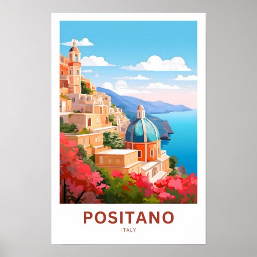 Positano Italië Reisprint Poster (Voorkant)