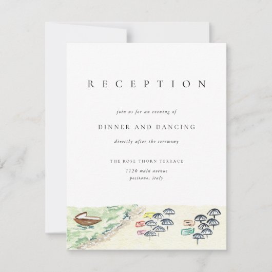 Positano Italië Reizen Bruiloft Receptie Enclosure Kaart (Voorkant)