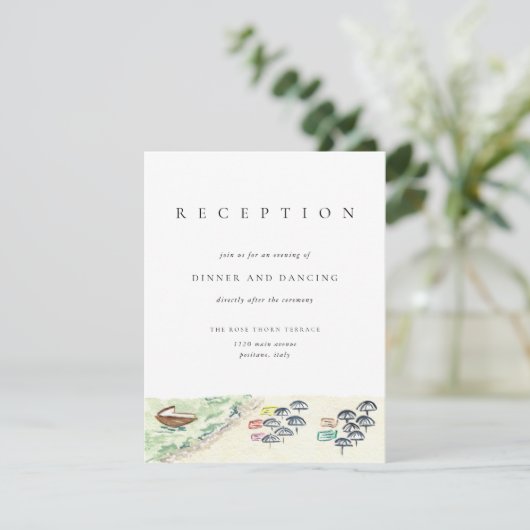 Positano Italië Reizen Bruiloft Receptie Enclosure Kaart (Staand voorkant)