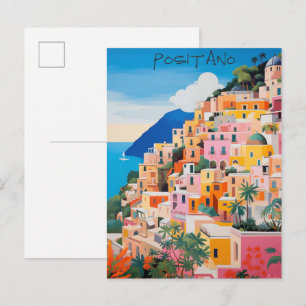 Positano Italië Reizen Stad Kunst Schilderen Esthe Briefkaart