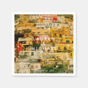 Positano Italië schilderachtig zomerse bruiloftsse Servet