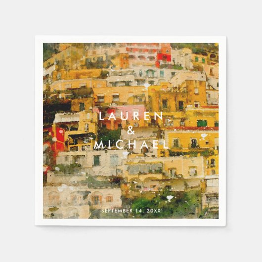 Positano Italië schilderachtig zomerse bruiloftsse Servet (Voorkant)