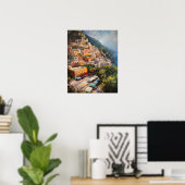 Positano Italië Schilderkunst Print Poster (Thuiskantoor)