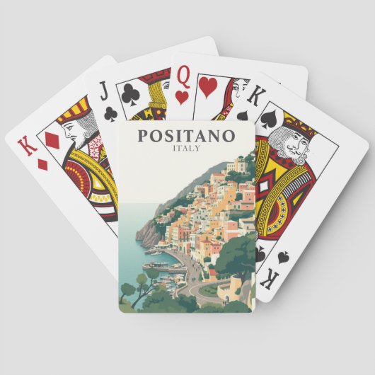 Positano, Italië Stad Vintage  Pokerkaarten (Achterkant)