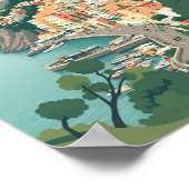 Positano, Italië Stad Vintage Poster (Hoek)