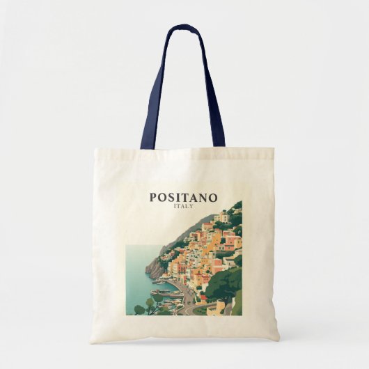 Positano, Italië Stad Vintage Tote Bag (Voorkant)