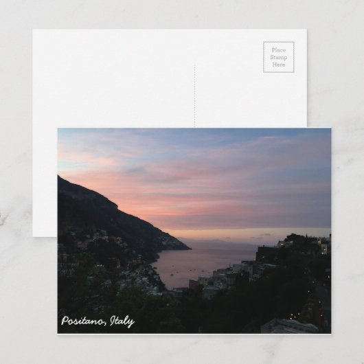 Positano, Italië Sunset Briefkaart (Voorkant / Achterkant)