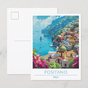 Positano Italië Vintage Reizen Briefkaart