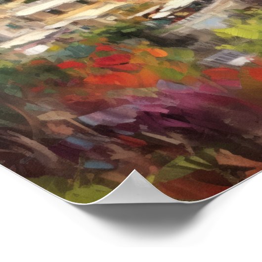 Positano Italië Waterverf Art Print Poster (Hoek)