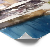 Positano Italië Waterverf Art Print Poster (Hoek)