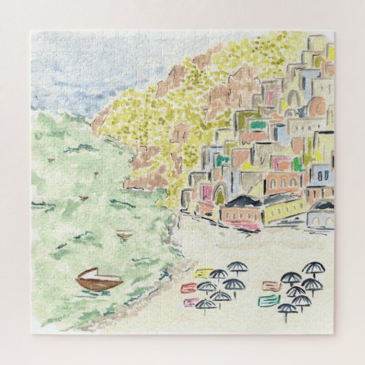 Positano Italië Waterverf Jigzaag Puzzle Legpuzzel (Verticaal)