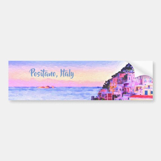 Positano, Italië Zonsondergang Bumpersticker (Voorkant)