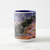 Positano Italy Amalfi Coast Sunset Vintage Travel Mok (Midden)