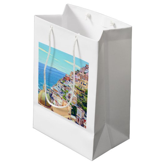 Positano Italy Gift Bag Medium Cadeauzakje (Achterkant Gekanteld)