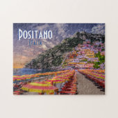 Positano Italy Retro Typography Travel Legpuzzel (Horizontaal)