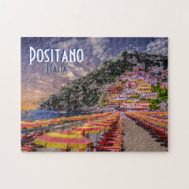 Positano Italy Retro Typography Travel Legpuzzel