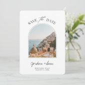 Positano Italy Wedding Save the Date Kaart (Staand voorkant)