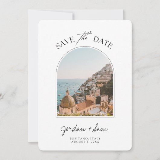 Positano Italy Wedding Save the Date Kaart (Voorkant)