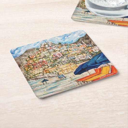 Positano Kartonnen Onderzetters (Schuin)