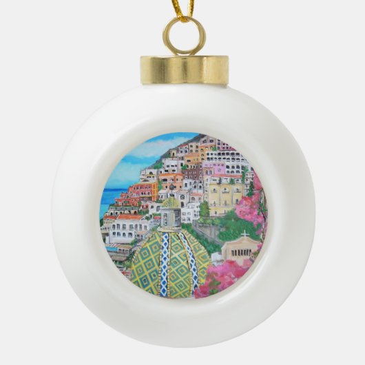 Positano - Keramisch balksiermiddel Keramische Bal Ornament (Voorkant)