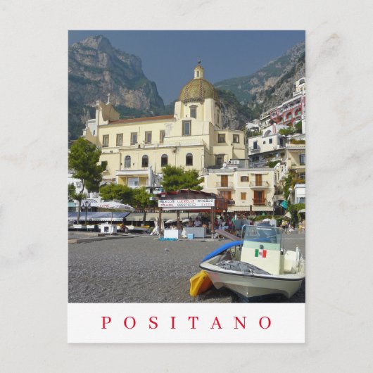 Positano kerk uitzicht briefkaart (Voorkant)