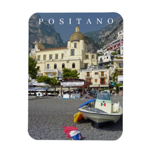 Positano kerk uitzicht koelkastmagneet magneet (Verticaal)