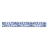 Positano kobalt blauw en witte Tegel matching Grosgrain Lint (Voorkant)