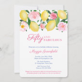 Positano Lemon 50 en Fabulous 50th Birthday Party Kaart (Voorkant)