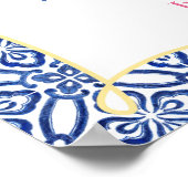 Positano Lemons Blue Pattern Tiles Shower Poster (Hoek)