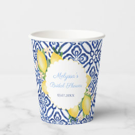 Positano Lemons Blue Tiles Vrijgezellenfeest Party Papieren Bekers