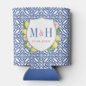 Positano Lemons Pink Blue Tegels Bachelorette Blikjeskoeler (Achterkant)