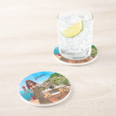 Positano Leopard Woman Stone Onderzetter (Zijkant)