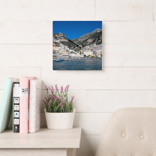 Positano Marina Grande 2 strand Vierkante Klok