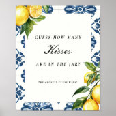 Positano raad eens hoeveel kussen Vrijgezellenfees Poster (Voorkant)