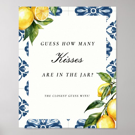 Positano raad eens hoeveel kussen Vrijgezellenfees Poster (Voorkant)