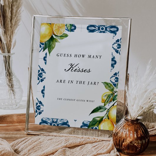 Positano raad eens hoeveel kussen Vrijgezellenfees Poster