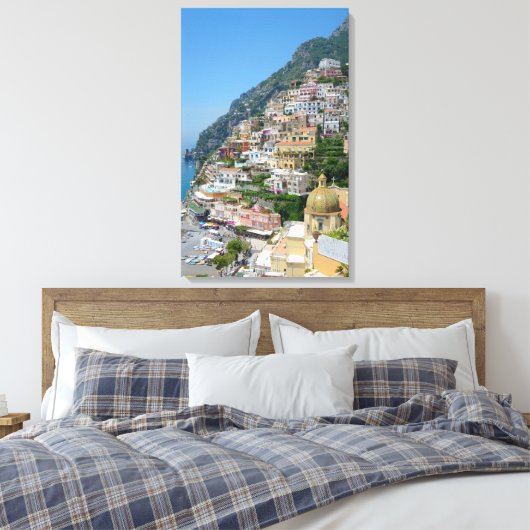 Positano uitgerekt canvas afdrukken (Insitu (Slaapkamer))