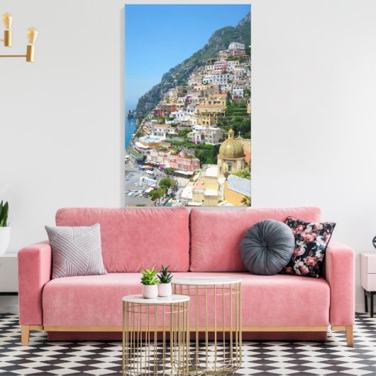 Positano uitgerekt canvas afdrukken (Insitu (Woonkamer))