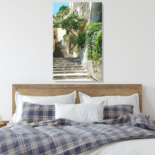 Positano uitgerekt canvas afdrukken (Insitu (Slaapkamer))