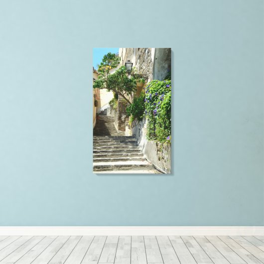 Positano uitgerekt canvas afdrukken (Insitu (Houten vloer))