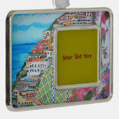 Positano - verzilverd omlijst ornament (Rechts)